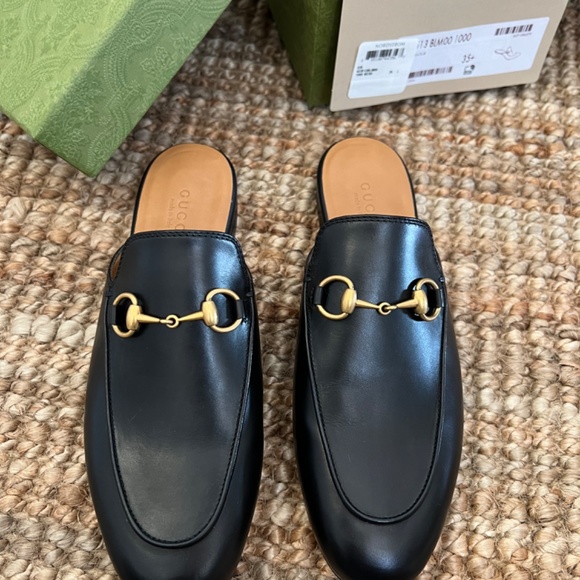 NWT Gucci WOMEN'S PRINCETOWN LEATHER SLIPPER - Picture 2 of 5